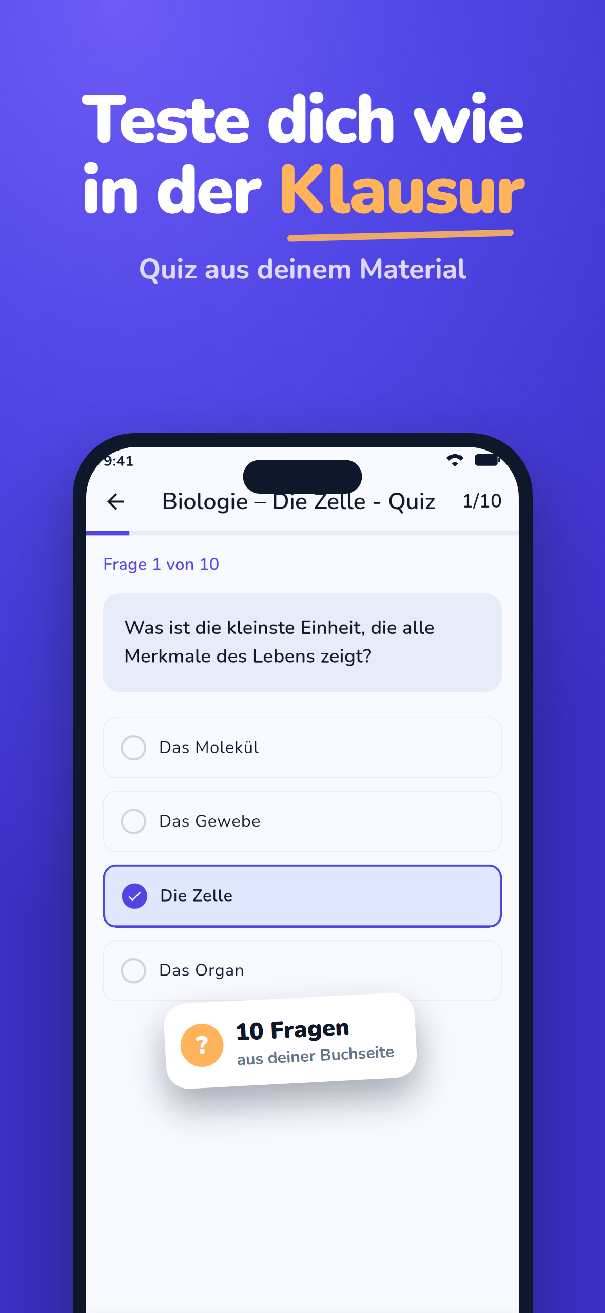 MemoSprint Quiz Prüfungssimulation