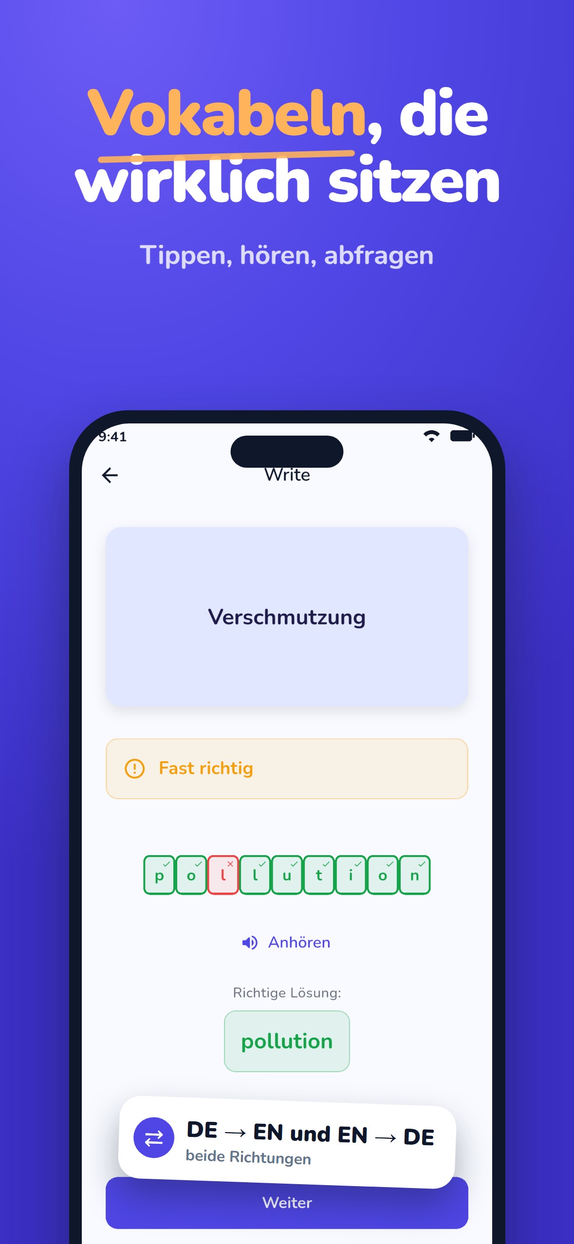 MemoSprint Vokabeltrainer