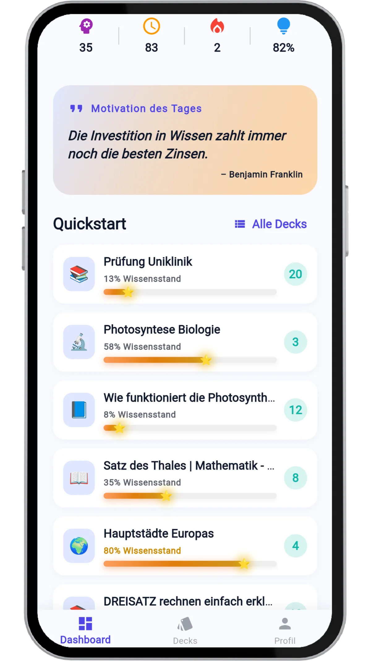 MemoSprint App Dashboard Light Mode
