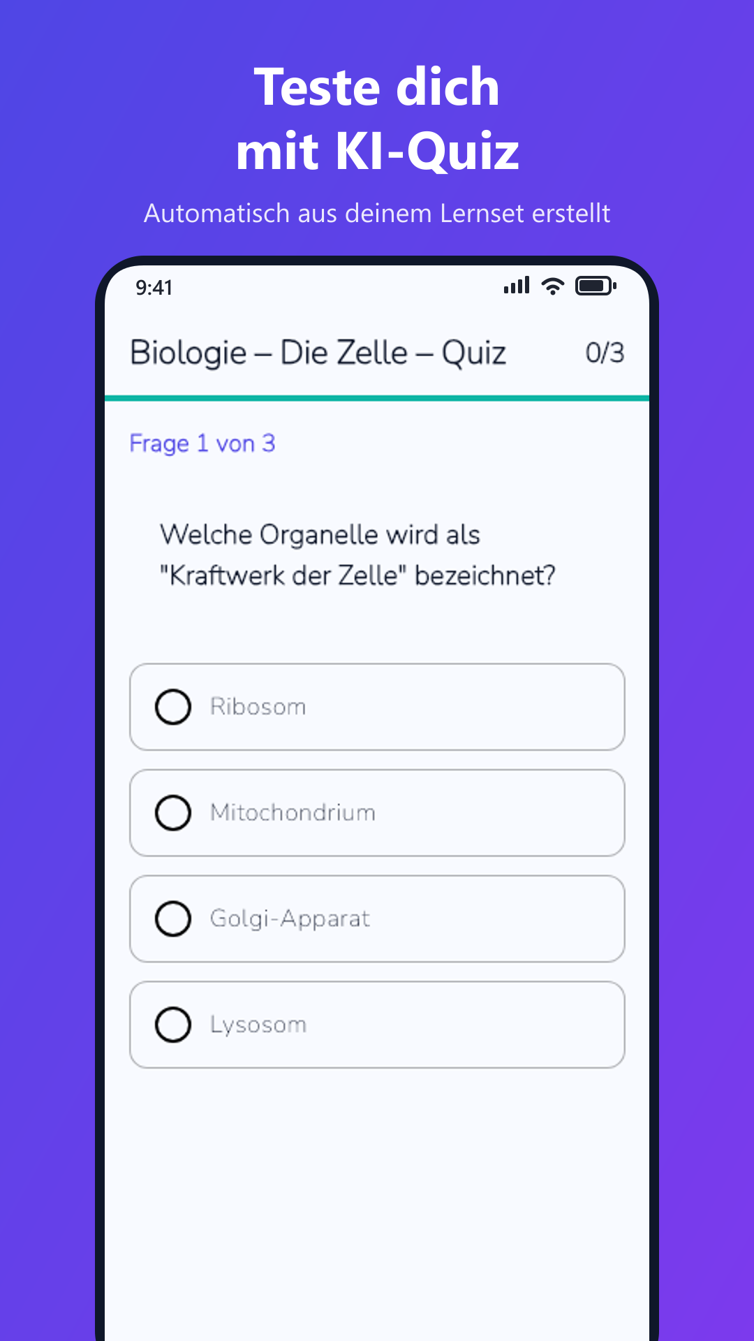 KI-generiertes Quiz aus dem eigenen Lernset